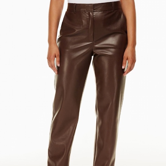 ARITZIA BRAND NEW Babaton Brown Leather Pants NEW WITH TAGS